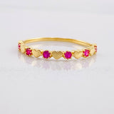Anillo Corazones Intercalados 1.35g / T7 3/4 Oro Amarillo 18K