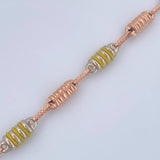 Tobillera Rustica Barril 6.35gr / 25.3cm / Dos Oros Blanco Rosa 18K $