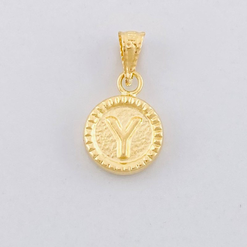 Dije Circulo Letra Y 0.4g / 1.5cm Oro Amarillo 18K