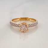 Anillo Solitario Churumbela 2.75 g / T6 1/2 Dos Oros Amarillo Blanco 18K