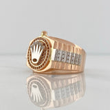 Anillo Corona 11.8 g / T10 1/2 Dos Oros Blanco Rosa 18K
