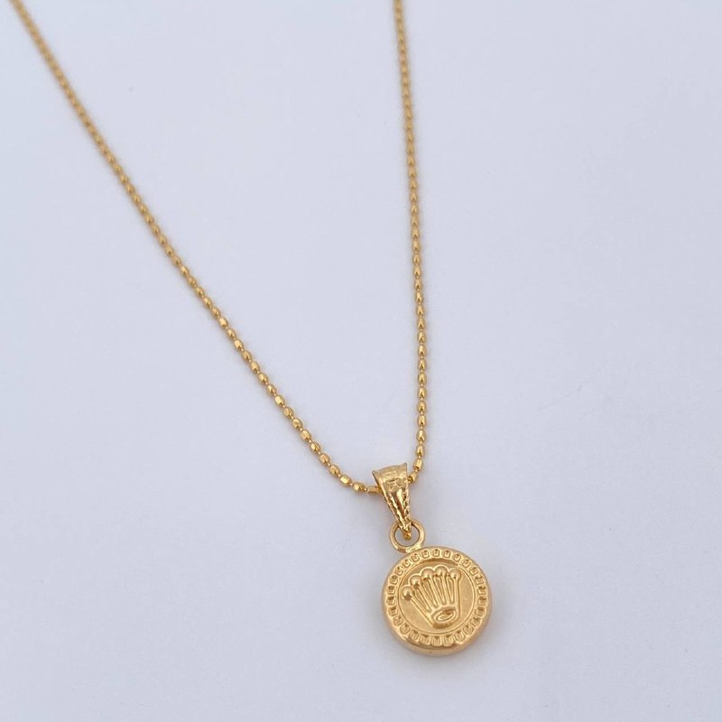 Set Cadena y Dije Militar + Corona Rx 1.8gr / Oro Amarillo 18K (Oferta) $