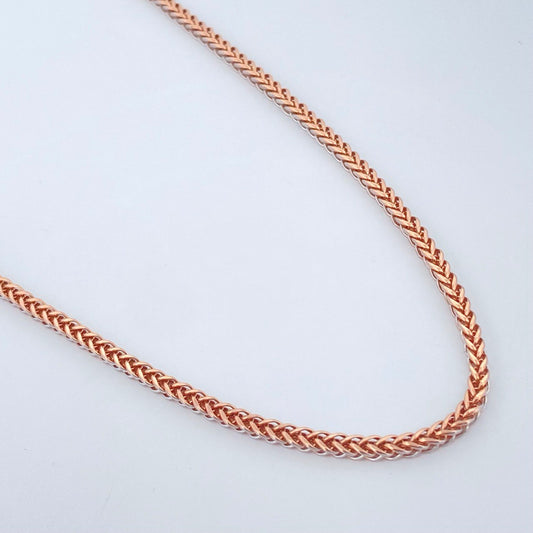 Cadena Franco 8.6gr / 60cm / Dos Oros Blanco Rosa +3 18K &