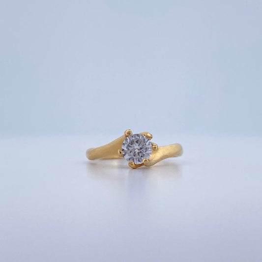 Anillo Solitario Linea Invertida 2.35gr / T5 / Oro Amarillo 18K &