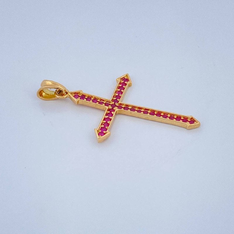 Dije Cruz Flecha 1.1gr / 3.1cm / Oro Amarillo 18K &