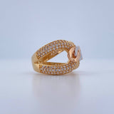 Anillo Cruzado 6.85gr / T6 3/4 / Tres Oros 18K &