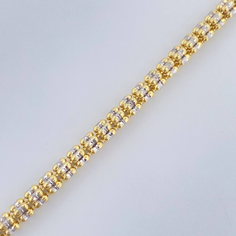Pulso Ice 6.6gr / 19.5cm / Dos Oros Amarillo Blanco +4 14K Italy $