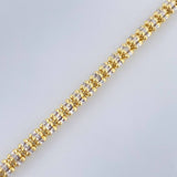 Pulso Ice 6.6gr / 19.5cm / Dos Oros Amarillo Blanco +4 14K Italy $