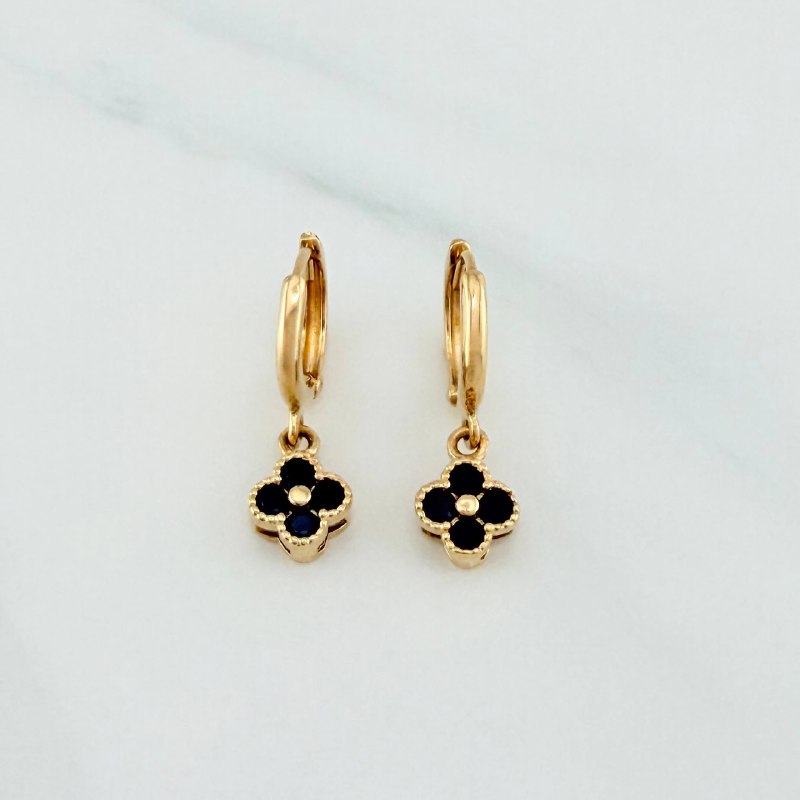 Candongas Trebol 3.3 g / 2.3 cm Oro Amarillo 18K