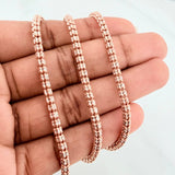 Cadena Ice 24.6 g / 65.4 cm / 3.1 mm Dos Oros Rosa Blanco 18K