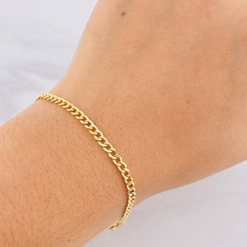 Pulso Cubano 1.6g / 18.9cm / 3.2mm Oro Amarillo 18K