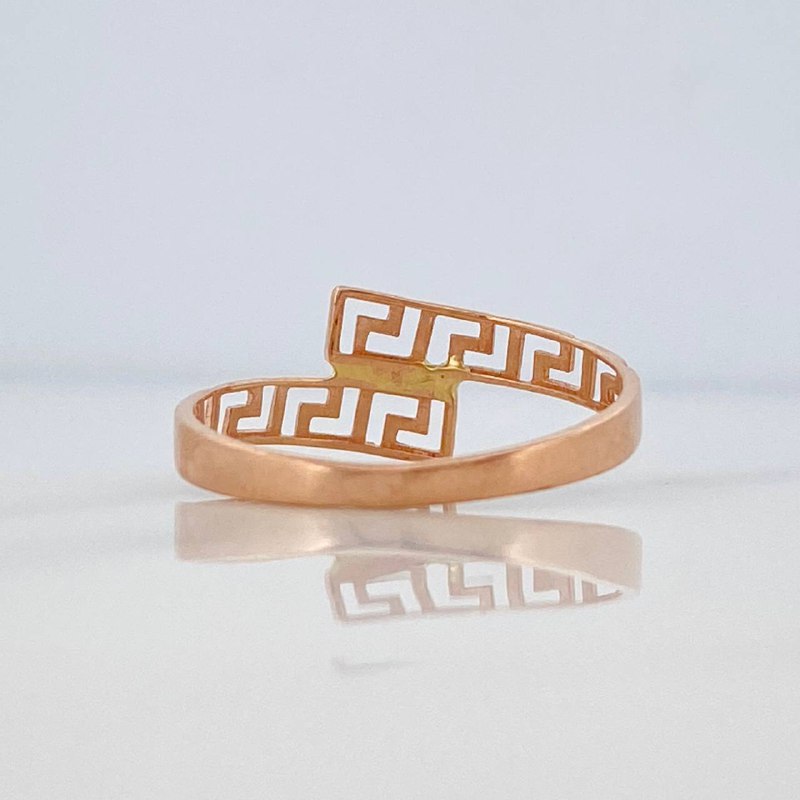 Anillo Tribal Cruzado 1.1 g / T7 1/4 Oro Rosa 18K