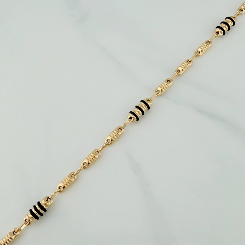 Tobillera Rustico Cilindro Barril 7.15 g / 28.2 cm / 5.3 mm Oro Amarillo 18K