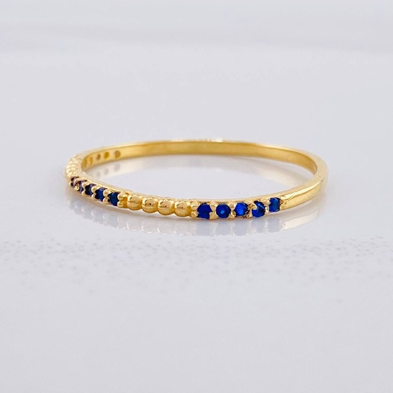 Anillo Bolas Intercalado 0.9g / T7 3/4 Oro Amarillo 18K