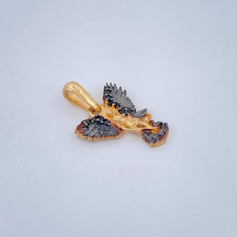 Dije San Miguel Arcángel 1.65gr / 2.1cm / Dos Oros Negro Amarillo 18K $