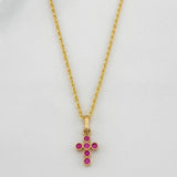 Set Cadena Lazo + Dije Cruz / 1,65 gr / 50.5 cm Oro Amarillo 18K