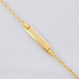 Pulso Aro Seguida Placa Rectangular 1.5g / 16.3cm / 1.7mm Oro Amarillo 18K