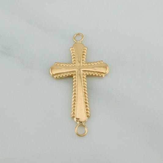 Herraje Cruz Bordeada 0.75gr / 2.9cm / Oro Amarillo 18K %