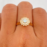 Anillo Solitario Flor Tupida 3.6 g / T6 1/2 Oro Amarillo 18K