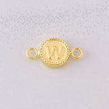 Herraje Circulo Letra W 0.45g / 1.5cm Oro Amarillo 18K
