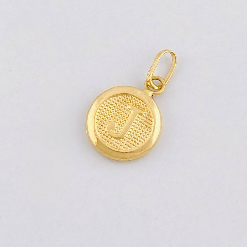 Dije Circulo Letra J 0.4g / 1.6cm Oro Amarillo 18K