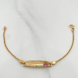 Pulso Bebé Placa Bebe Aro Seguido Corona 2.9 g / 13.8 cm / 0.75 mm Oro Amarillo 18K