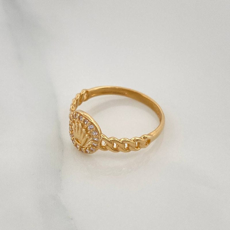 Anillo Cubano Corona 1.9 g / T5 3/4 Oro Amarillo 18K