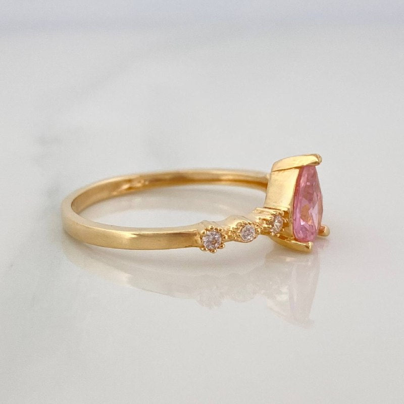 Anillo Solitario Gota 2.1 g / T6 1/2 Oro Amarillo 18K
