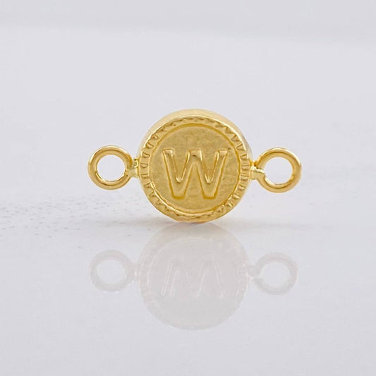 Herraje Circulo Letra W 0.45g / 1.5cm Oro Amarillo 18K