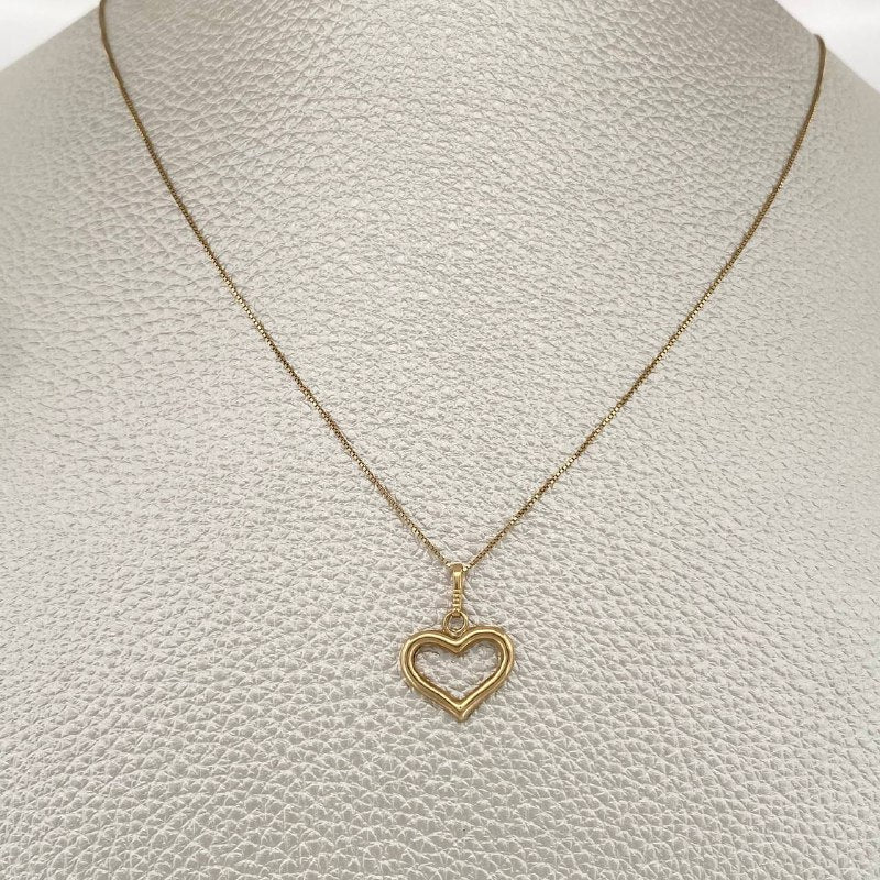 Set Cadena y Dije Veneciana + Silueta Corazon 1.4gr / Oro Amarillo 18K (Oferta) $