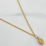 Set Cadena Lazo + Dije Virgen De La Medalla Milagrosa / 1,25 gr / 44.6 cm Oro Amarillo 18K