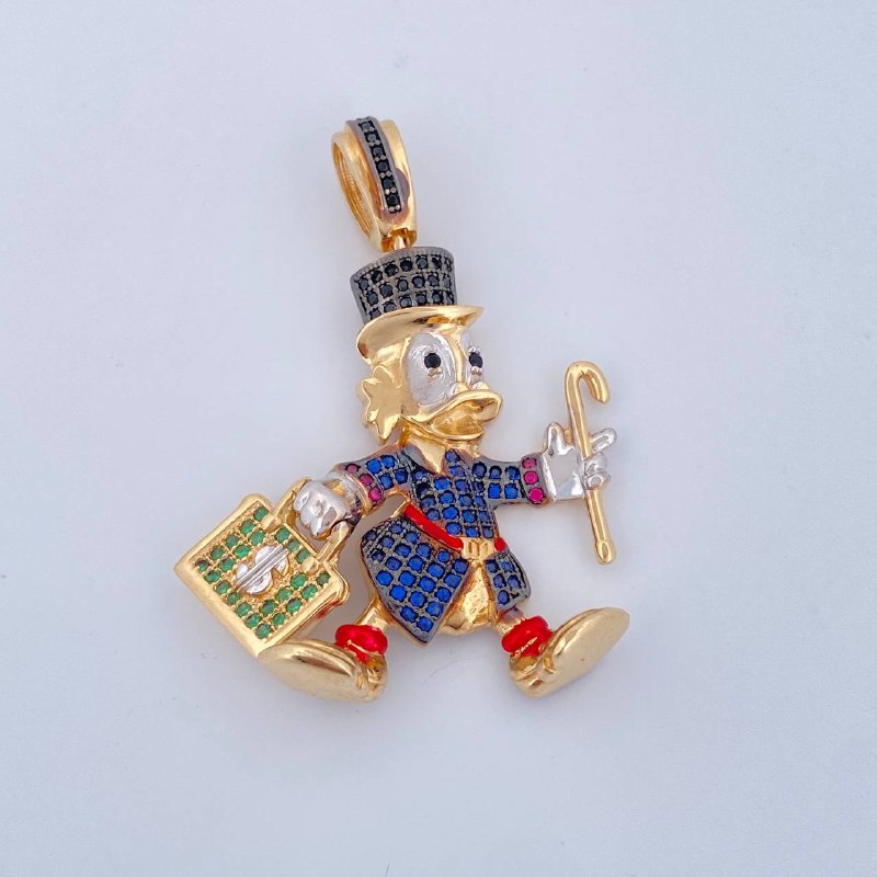 Dije Pato Maletin De Dinero 10.35gr / 4.6cm / Tres Oros 18K $