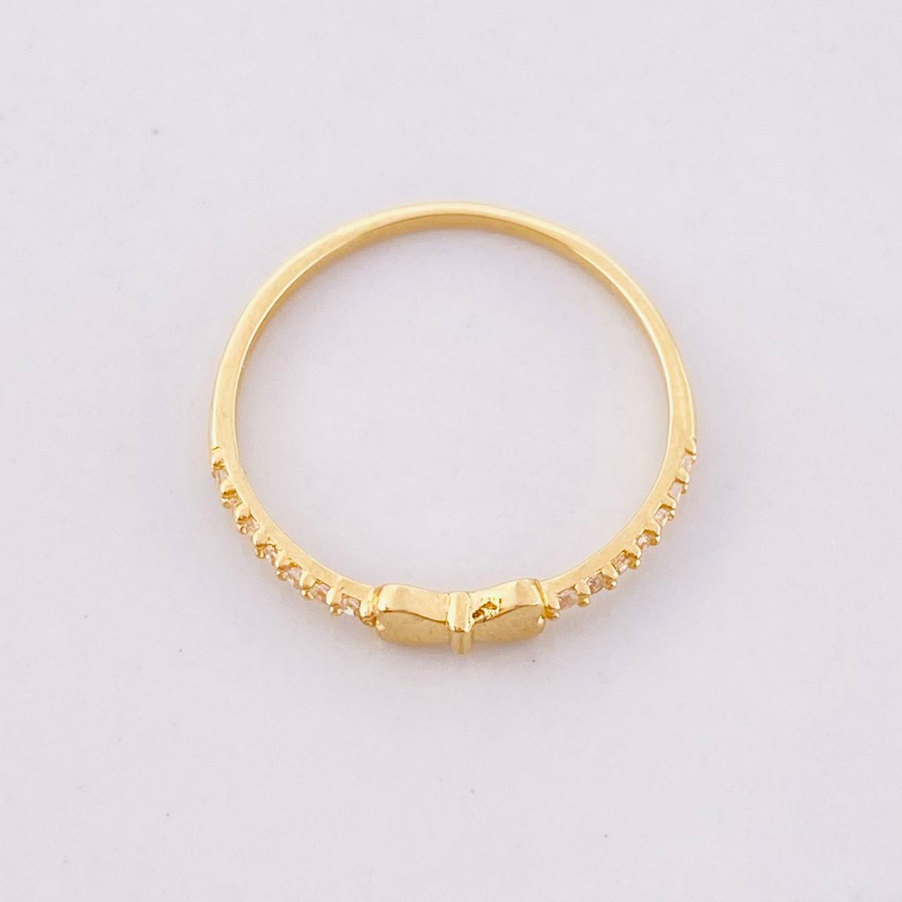 Anillo Corazón Moño 0.9g / T5 3/4 Oro Amarillo 18K