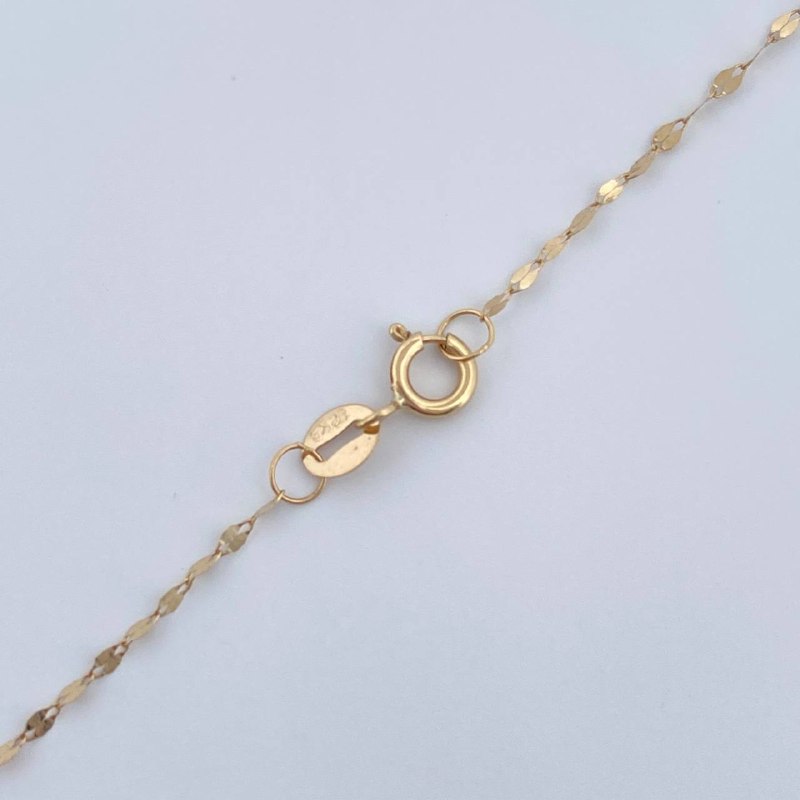 Set Cadena y Dije Flor Espejo + Virgen Guadalupe 0.6gr / Oro Amarillo 18K (Oferta) $