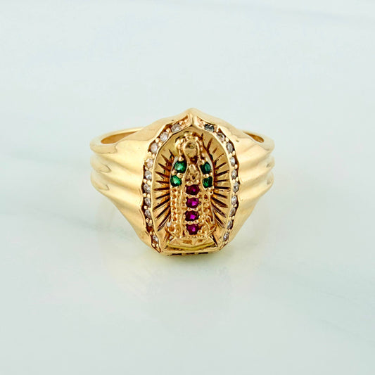 Anillo Virgen De Guadalupe 4.35 g / T7 1/2 Oro Amarillo 18K