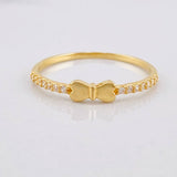 Anillo Corazón Moño 0.9g / T5 3/4 Oro Amarillo 18K