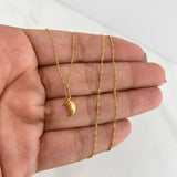 Set Cadena Singapur + Dije Luna / 1,2 gr / 40 cm Oro Amarillo 18K