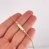 Pulso Aro Seguida Placa Rectangular 1.5g / 16.3cm / 1.7mm Oro Amarillo 18K