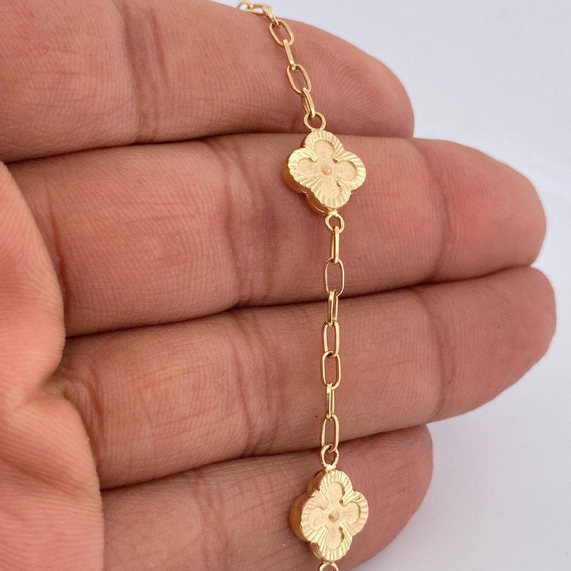 Pulso Trebol 3.9gr / 19cm / Oro 18K &