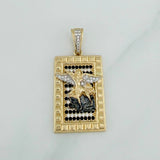 Dije Placa San Miguel Arcangel 10.35 g / 4.1 cm Tres Oros 18K