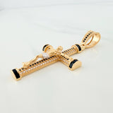 Dije Cruz Cristo 7.9 g / 5.2 cm Dos Oros Amarillo Blanco 18K