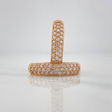 Candongas Triple Carril Ovaladas 5.65 g / 2.1 cm Oro Rosa 18K