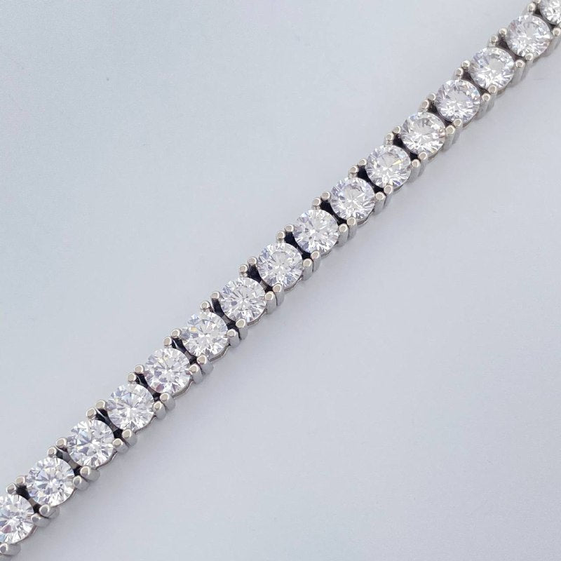 Pulso Tenis 16.3gr / 19.1cm / Oro Blanco 18K &