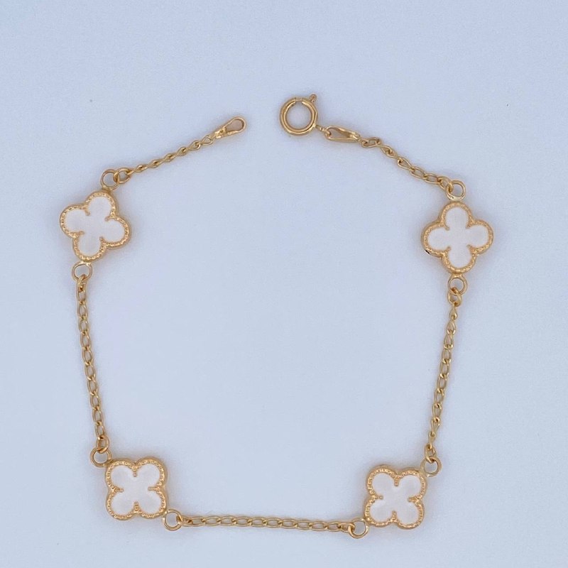 Pulso Trebol 3.6gr / 18.3cm / Oro 18K &