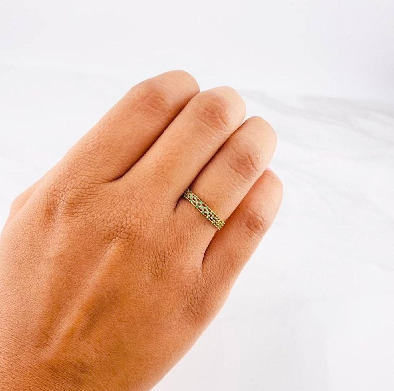 Anillo Tres Carriles 0.85g / T7 Oro Amarillo 18K