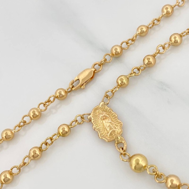 Rosario Virgen Guadalupe 15.95 g / 59.6 cm / 4mm-5 mm Oro Amarillo 18K