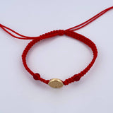 Pulsera Tejida Roja Corona Rx 0.55gr / Oro Amarillo 18K $