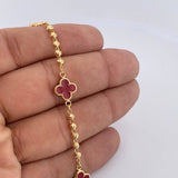 Pulso Trebol Tipo Militar 4.3gr / 19cm / Oro 18K &