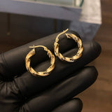 Candongas Entorchadas 2.95gr/2.2cm Diamantadas Oro Amarillo Lulu*