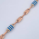 Tobillera Rustica Barril Corona Rx 5.45gr / 25.4cm / Dos Oros Blanco Rosa 18K $